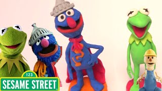 Kermit and Super Grover - Sesame Street | PLAY DOH | PLAY with CLAY