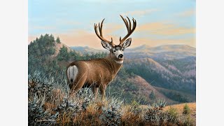 Landscape Painting Time-lapse | Mule Deer in the Badlands