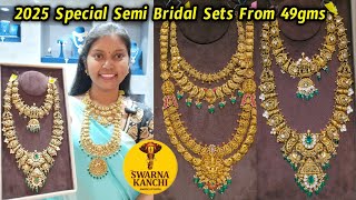 2025 Semi #BridalSets l Latest #Haram with #Necklace Designs #SwarnaKanchi l #Gold #BridalJewellery