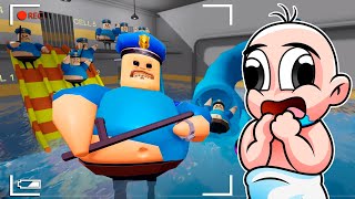 ESCAPA DE LA PRISION DE PARQUE ACUATICO 😱 BEBE NOOB ESCAPA WATERPARK  BARRY'S PRISON RUN EN ROBLOX