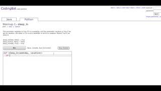 Warmup-1 (sleep_in) Python Tutoriall || Codingbat.com