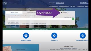 Databases A-Z at the MTSU Library, 2021