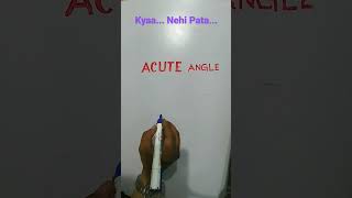 Acute Angles Measures Less Than 90°