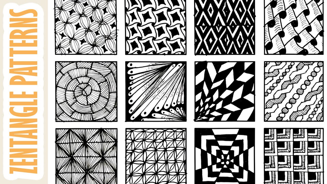 12 Zentangle Patterns For Beginners How To Draw Easy Zentangle For