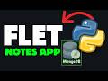 Python Flet MongoDB CRUD App | Create a Desktop Notes Application