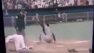 Mike Scioscia Nasty Collision With Terry Puhl Holds On To Baseball