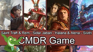 ATTACK! Saint Traft and Rem Karolus vs Sidar Jabari vs Halana and Alena vs Sivitri EDH / CMDR game