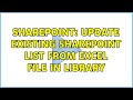 Sharepoint: Update existing SharePoint list from Excel file in library