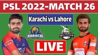 🔴LIVE Lahore Qalandars vs Karachi Kings |PSL Match 26 |PTV Sports Live