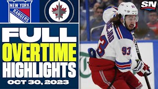 New York Rangers at Winnipeg Jets  | FULL Overtime Highlights - October 30, 2023