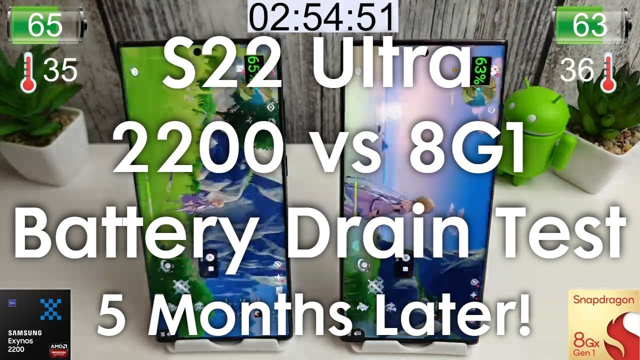 Galaxy S22 Ultra Battery Drain Test - 5 Months Later (2200 Vs 8G1 ...