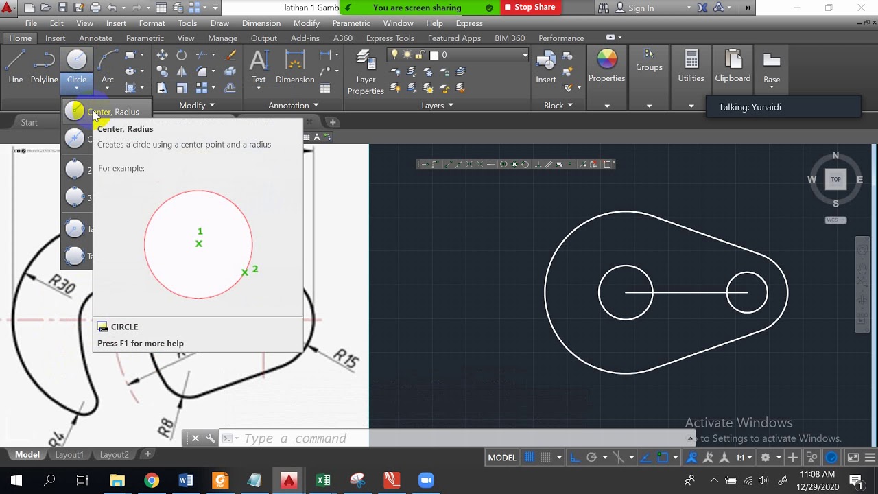 Latihan 2 Dasar AutoCAD - YouTube