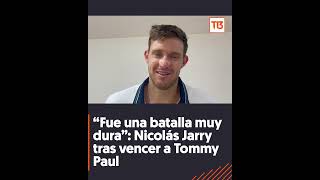 La reacción de Nicolás Jarry tras vencer a  Tommy Paul