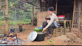 A single young wife gives herself some food for the winter. #My rural mountain life  #My life diary