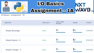 I/O Basics | Assignment - 1A Answers | Python | NxtWave | CCBP 4.0