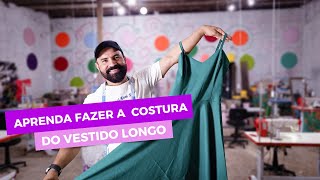 APRENDA A FAZER A COSTURA DE UM VESTIDO LONGO DICA DO PROFESSOR✅✂️🧵#moldesderoupas #dicasincriveis