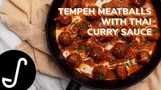 Vegan, Quick and Healthy Tempeh Meatballs with Thai Curry Sauce