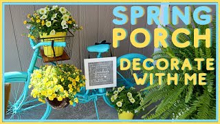 DECORATE MY FRONT PORCH FOR SPRING WITH ME | OUTDOOR DECORATIONS