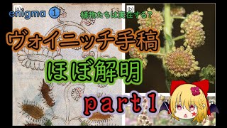 【大体の内容がほぼ判明】ヴォイニッチ手稿   enigma1   植物について †voynich ms  clarification＆consideration  †解明＆真相考察†