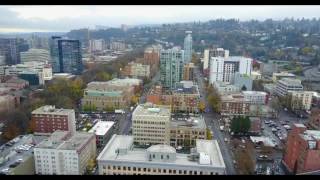 Flyby over downtown Portland.