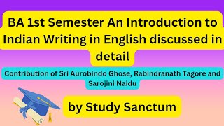 BA -1st Semester An Introduction to Indian Writing In English detail cover by Study Sanctum