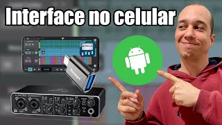 Interface de audio direto no celular | Adaptador OTG no ANDROID com app n-Track studio