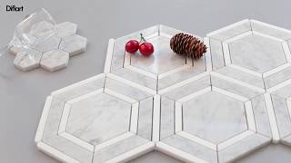 Diflart Hexagon Appeal Marble Mosaic Tile