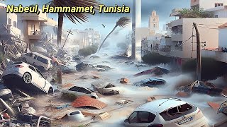 A violent storm hits Nabeul and Hammamet, Tunisia today, causing damage!