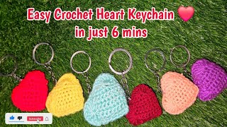 Easy Crochet HEART Keychain❣️| Crochet Heart Tutorial| Crochet Keychain | @Crochethook89