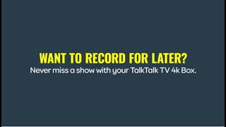 TalkTalk TV 4K Box - Recording