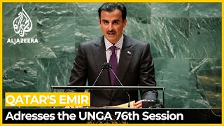 Qatar’s Emir speaks at the 76th Session of the UN General Assembly