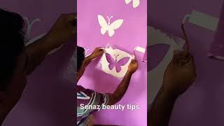 stencil wall painting butterfly stencil design for walls #short #shortvideo #shorts