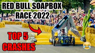 TOP 5 CRASHES AT RED BULL SOAPBOX RACE LONDON 2022 | Try not to Laugh at Soapbox Crashes😂