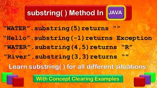 Substring in Java | Extract part of string | string methods | substring examples | substring outputs