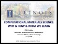 I-MRSEC REU Faculty Series: Elif Ertekin- Computational Materials Science: Why & How & What We Learn