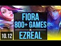 FIORA & Taric vs EZREAL & Yuumi (ADC) | 800+ games, KDA 8/1/4 | EUW Grandmaster | v10.12