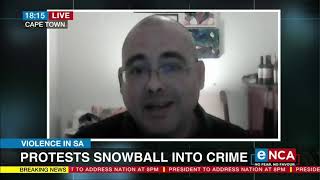 Protests snowball into crime