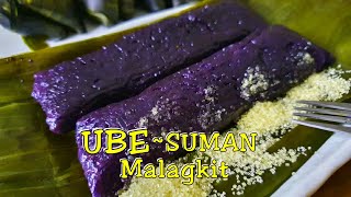 Ube Suman Malagkit~Budbud- Suman Na Ube/ Filipino Steamed Sticky Rice Roll With Purple Yam