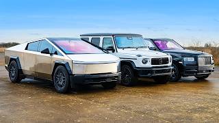 【ドラッグレース！】テスラ サイバートラック vs ロールスロイス カリナン vs メルセデス AMG G63