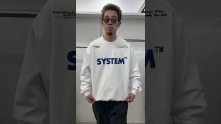 2023 S/S SUPER THANKS/SYSTEM LOGO PRINT CREWNECK BIC SWEAT WHIITE