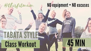 Tabata Class Workout - no equipment