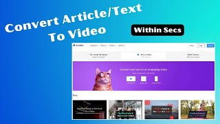 How to Convert Article to Video Online Free Invideo Tutorial  |Convert Text to video| Urdu/Hindi