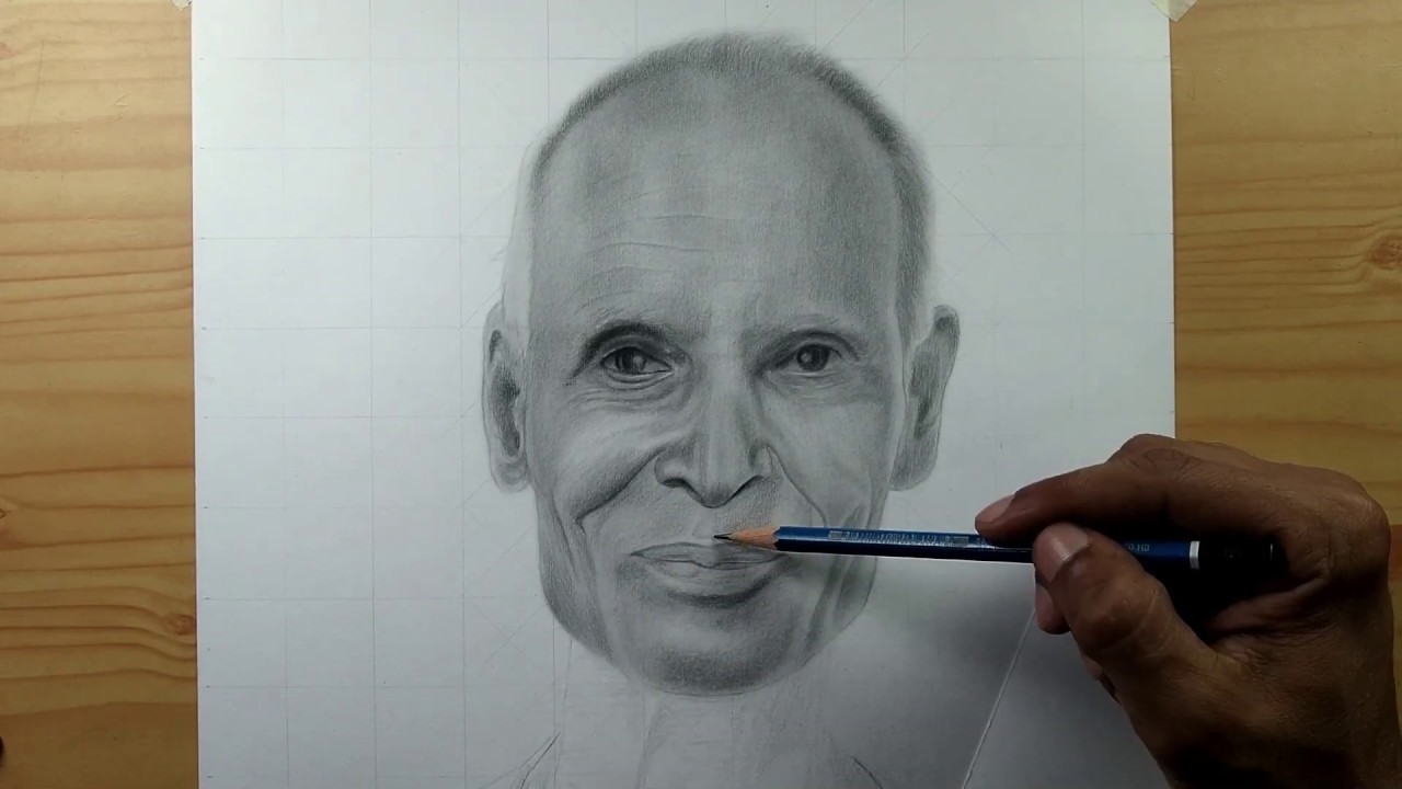 How To Draw Realistic Face Of Old Man | Step By Step - YouTube