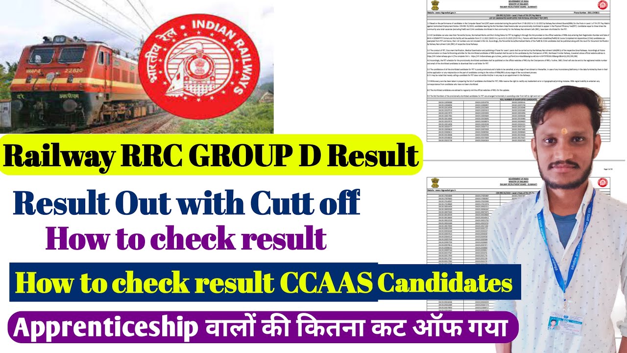 Rrc Group D Result Out 2022 Rrc Group D Cutt Off For Ccaas Gruop D