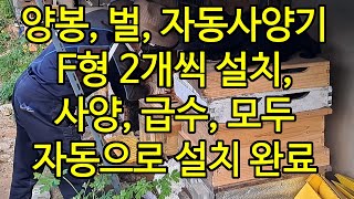 양봉 벌 자동사양기 F형 2개씩 설치 사양 급수 모두 자동으로 설치하였습니다