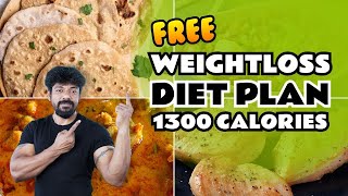 Weight Loss diet plan | Diet plan for fat loss | 1300 Calories quick weight loss diet plan | Day 27