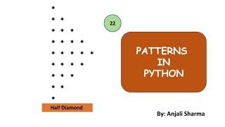 Half Diamond Pattern | Patterns in Python | Python Lectures |