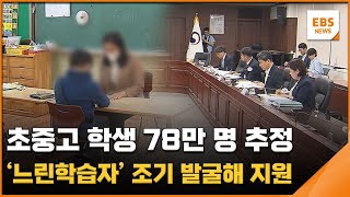 초중고 학생 78만 명 추정…'느린학습자' 조기 발굴해 지원 / EBS뉴스 2024. 07. 03