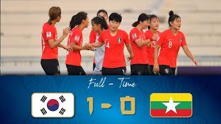 Highlights #AFCU19W : M12 - Korea Republic 1-0 Myanmar