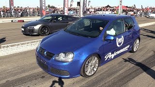 980HP VW GOLF V R32 Turbo 4Motion vs 850HP Audi R8 V10 Plus Twin Turbo